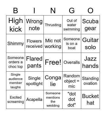Mamma Mia - Here we go Again Bingo Card