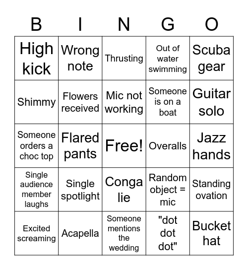 Mamma Mia - Here we go Again Bingo Card