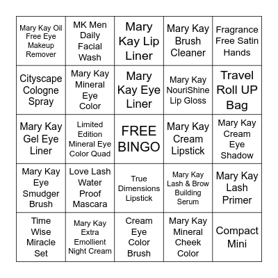 Mary Kay Bingo Card