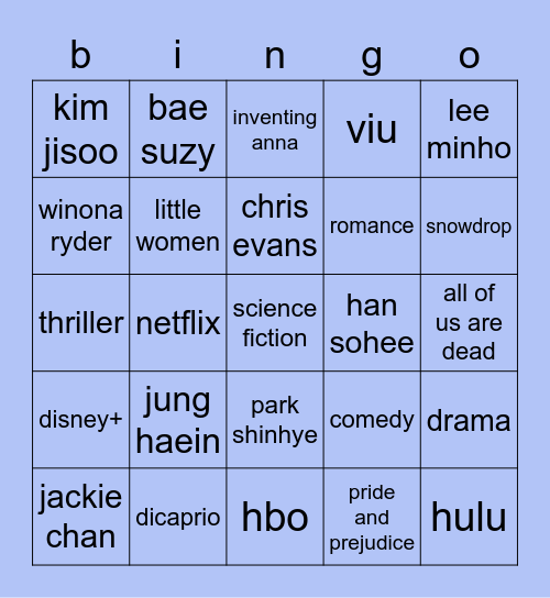 hee's Bingo Card
