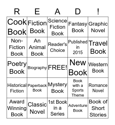 Summer Reading Bingo! Bingo Card