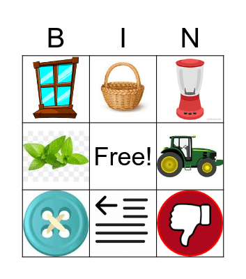VCCV with Pictures Bingo Card