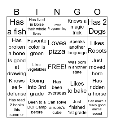 Find Someone Who... Bingo Card