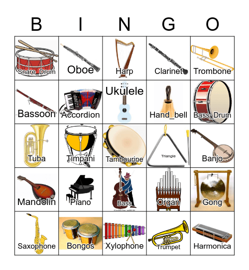 Instruments Bingo Card