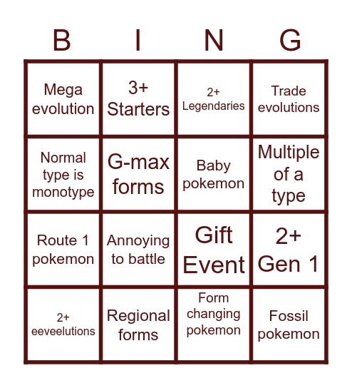 Bingo Card