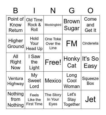 The 70's #1 Bingo Card