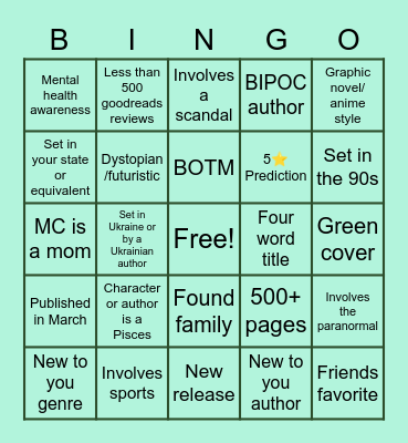 Multimedia March Bingo Card