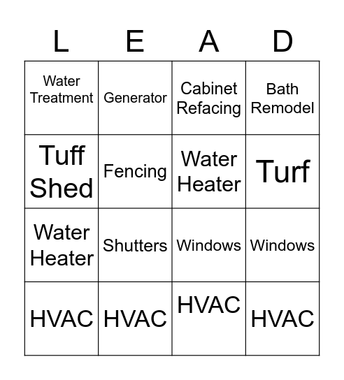 Leading to Success Bingo Card