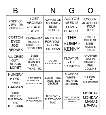 THE QUEENS BAR Bingo Card