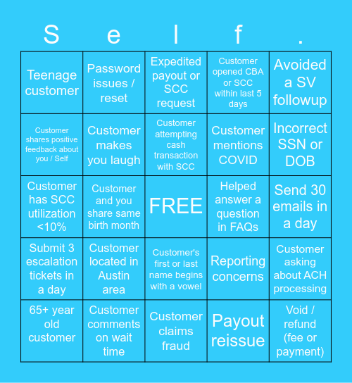 CS Appreciation Week (CS) Bingo Card