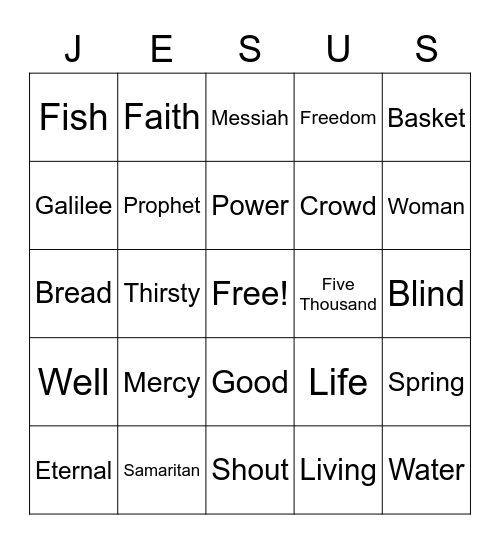 COMPASSION Bingo Card