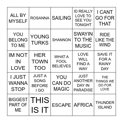 Yacht Club Bingo Card