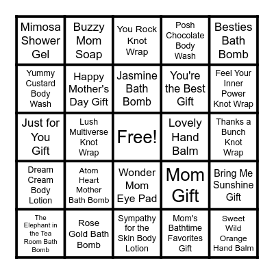 MOTHER'S DAY BINGO Card