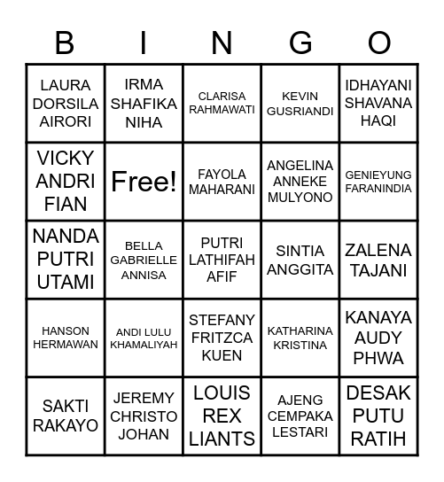 BOSU BINGO Card