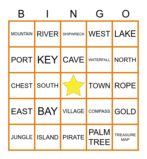 PIRATES Bingo Card