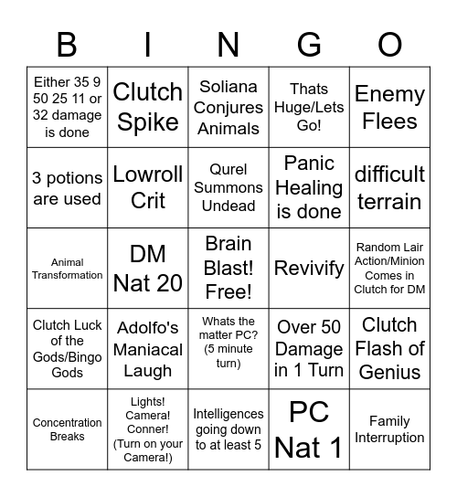 Brain Battle! Bingo Card