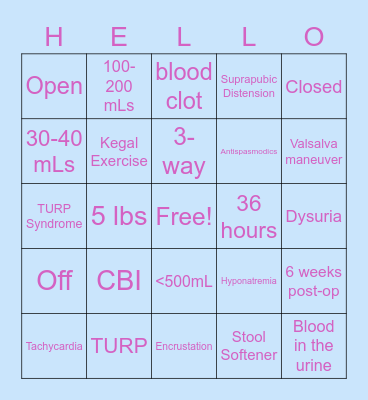 CBI Bingo Card