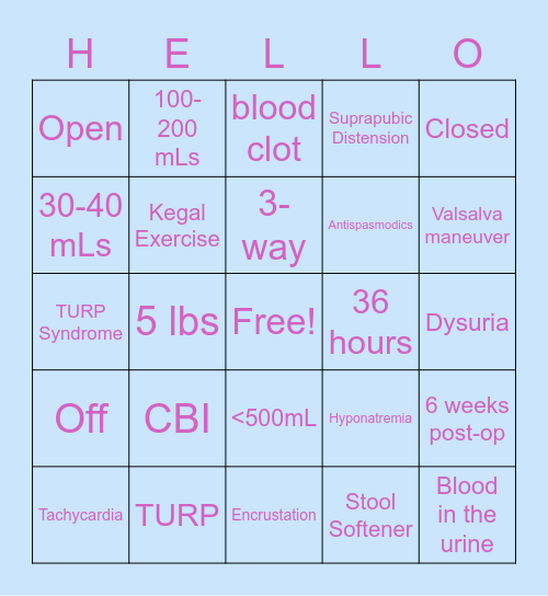 CBI Bingo Card