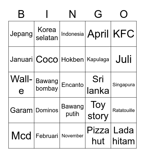 Incantatio Bingo Card