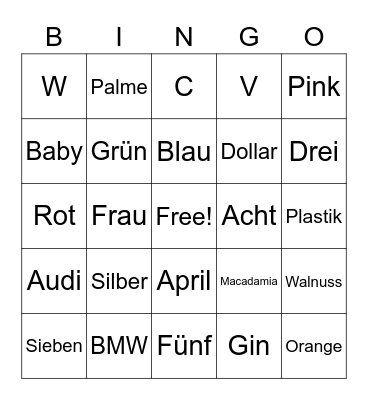 Artikel-Bingo Card