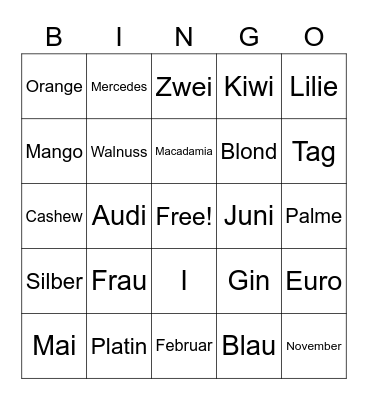 Artikel-Bingo Card
