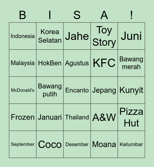 Marsheille Bingo Card