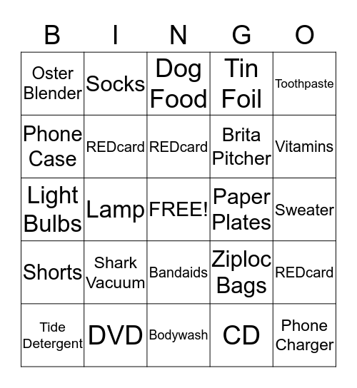 REDcard Bingo! Bingo Card
