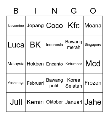 EYON's Bingo Card