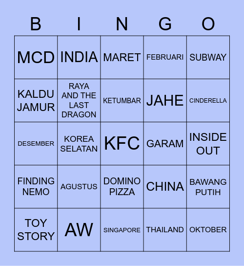 INCANTATIO BINGO Card