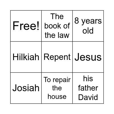 Hezekiah and Josiah Bingo Card