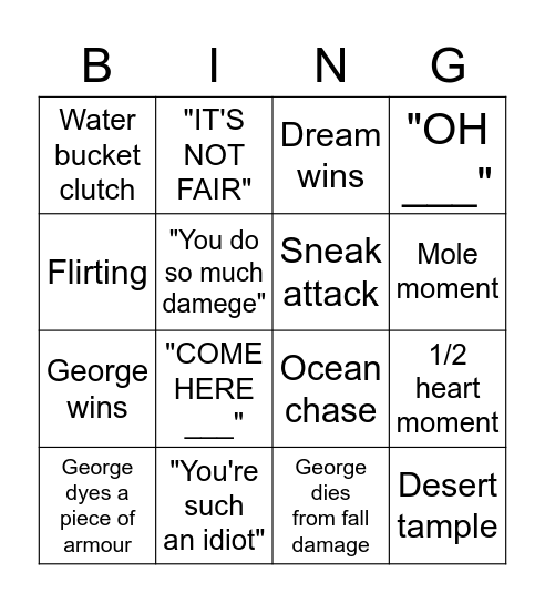 Manhunt q Bingo Card