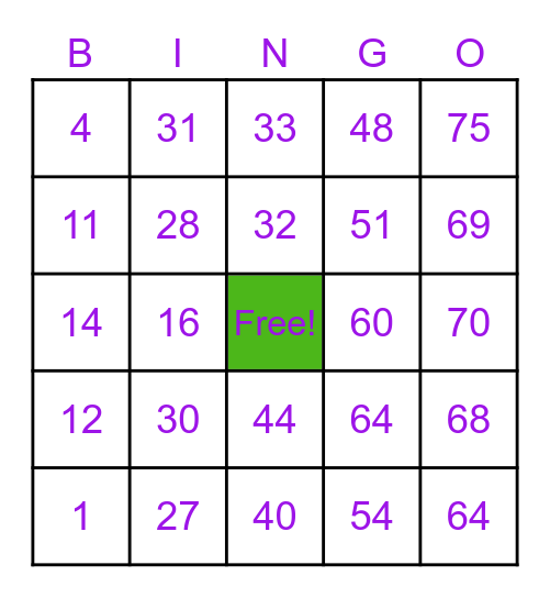 CLUB OF ALAS Bingo Card