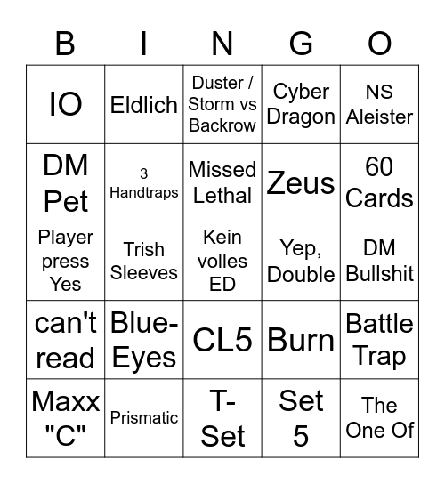 YGO-Bullshit-Bingo Card