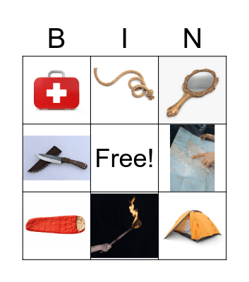 English + 2 Survival equipment Bingo Card