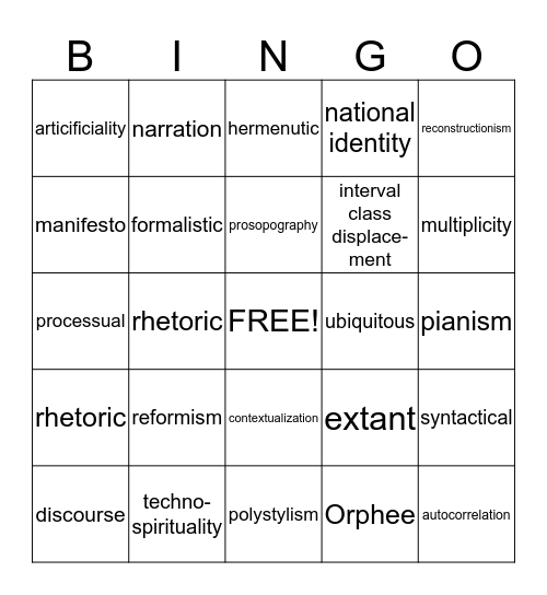 CCM Summer Research Bingo Card