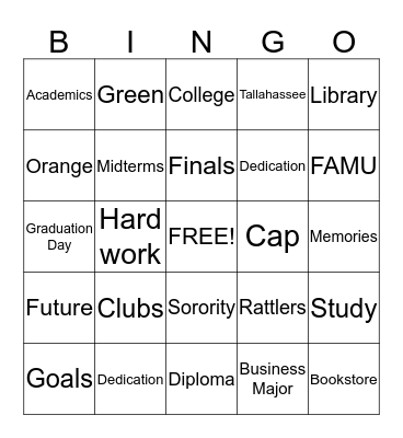 CONGRATULATIONS GRADUATE Bingo Card