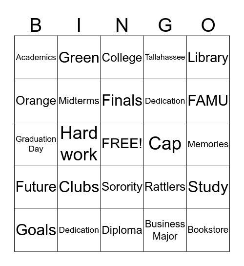 CONGRATULATIONS GRADUATE Bingo Card