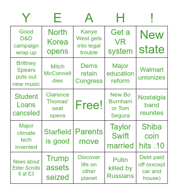 The Good Place 2022 Bingo Card