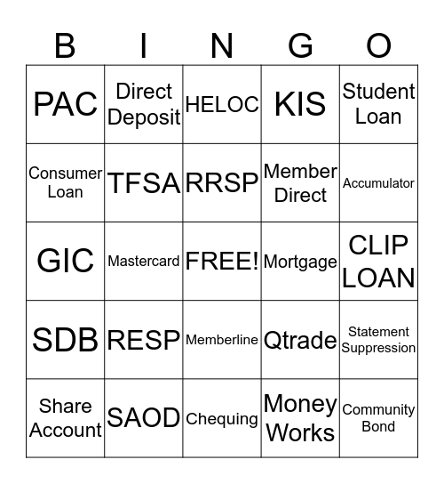 Products Per Member! Bingo Card