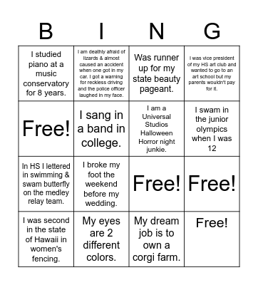 AFWC Bingo Card