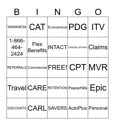 July Bingo Card