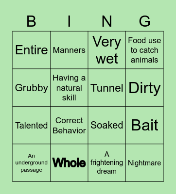 Diary of a Worm Bingo Card