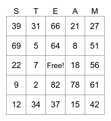 STEAM DAY BINGO 2022 Bingo Card