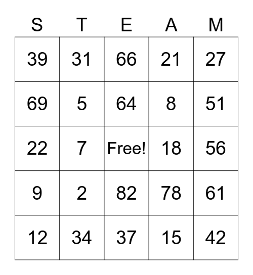 STEAM DAY BINGO 2022 Bingo Card