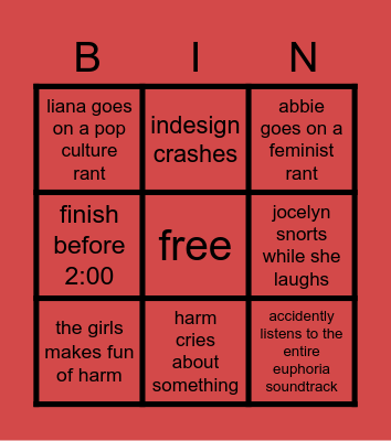 chimes layout Bingo Card