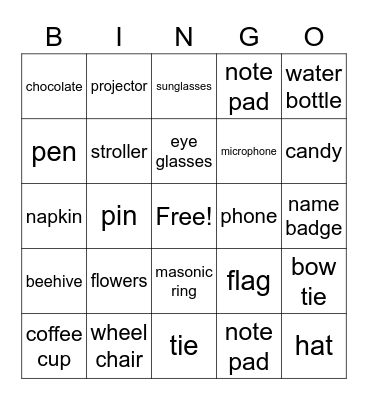 Banquet Bingo Card