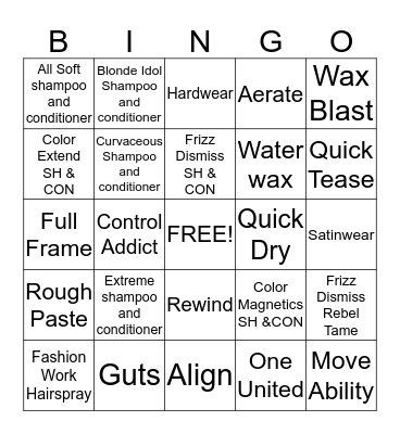 Redken BINGO Card