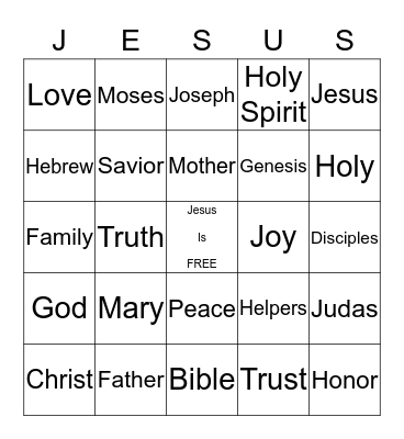 JESUS IS THE TRUTH! Bingo Card