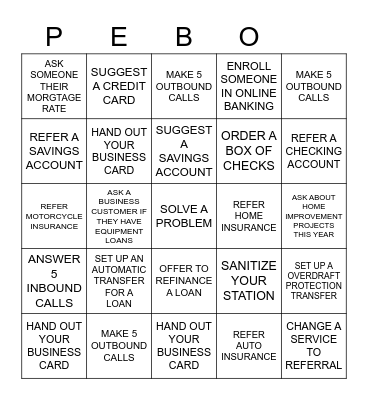 BALTIMORE TASK CARD Bingo Card