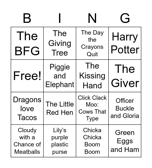 BOOK BINGO Card